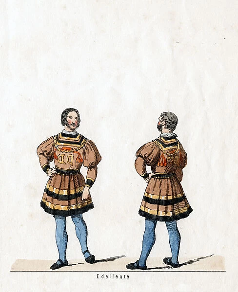 Noblemen, costume design for Shakespeares play, Henry VIII, 19th century