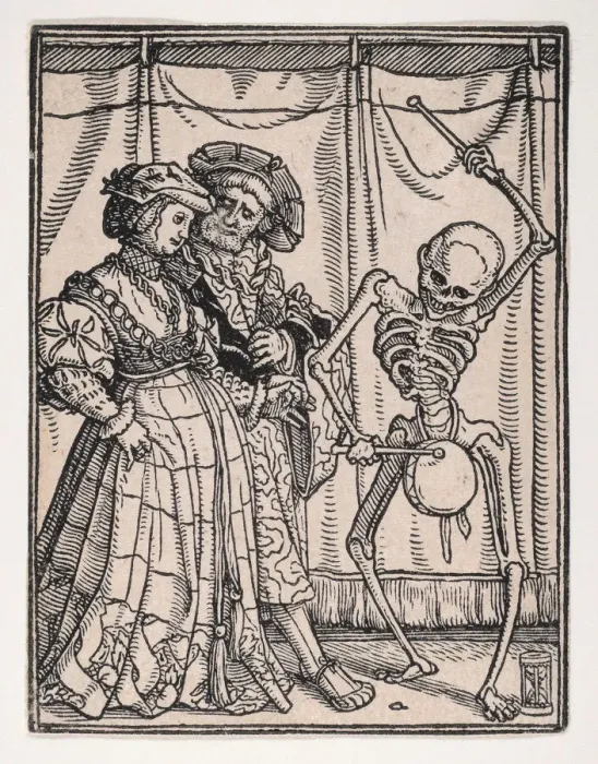 Framed Print : The Noblewoman, from The Dance of Death, ca. 1526, published 1538. Creator: Hans Lützelburger Framed Print : The Noblewoman, from The Dance of Death, ca. 1526, published 1538. Creator: Hans Lützelburger