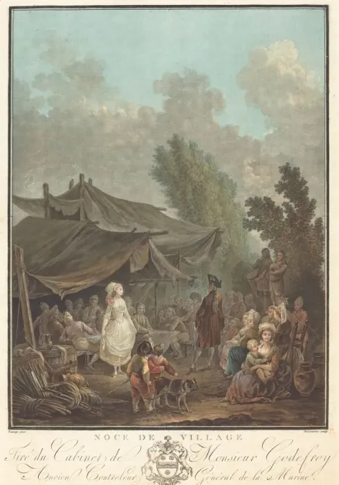 Framed Print : Noce de Village (Village Wedding), 1785. Creator: Charles-Melchior Descourtis Framed Print : Noce de Village (Village Wedding), 1785. Creator: Charles-Melchior Descourtis
