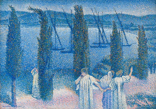 Nocturne with Cypresses (Nocturne aux cypres), 1896. Creator: Cross, Henri Edmond (1856-1910)