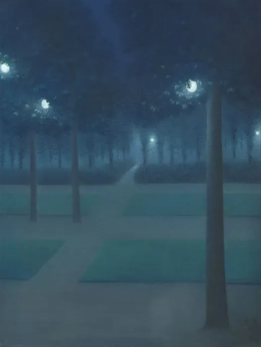 Framed Print : Nocturne in the Parc Royal, Brussels. Artist: Degouve de Nuncques, William (1867-1935) Framed Print : Nocturne in the Parc Royal, Brussels. Artist: Degouve de Nuncques, William (1867-1935)