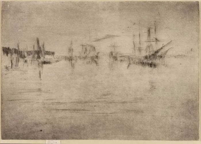 Framed Print : Nocturne Shipping, 1879-1880. Creator: James Abbott McNeill Whistler Framed Print : Nocturne Shipping, 1879-1880. Creator: James Abbott McNeill Whistler
