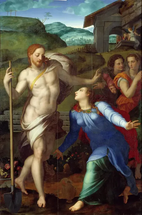 Framed Print : Noli me Tangere, 1561. Creator: Bronzino, Agnolo (1503-1572) Framed Print : Noli me Tangere, 1561. Creator: Bronzino, Agnolo (1503-1572)