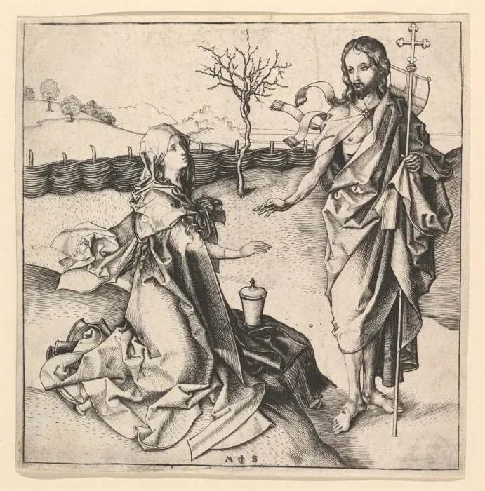 Framed Print : Noli me Tangere, ca. 1435-1491. Creator: Martin Schongauer Framed Print : Noli me Tangere, ca. 1435-1491. Creator: Martin Schongauer