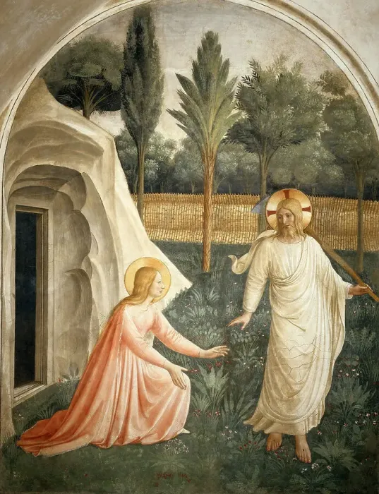 Framed Print : Noli me tangere, ca 1442. Creator: Angelico, Fra Giovanni, da Fiesole (ca. 1400-1455) Framed Print : Noli me tangere, ca 1442. Creator: Angelico, Fra Giovanni, da Fiesole (ca. 1400-1455)