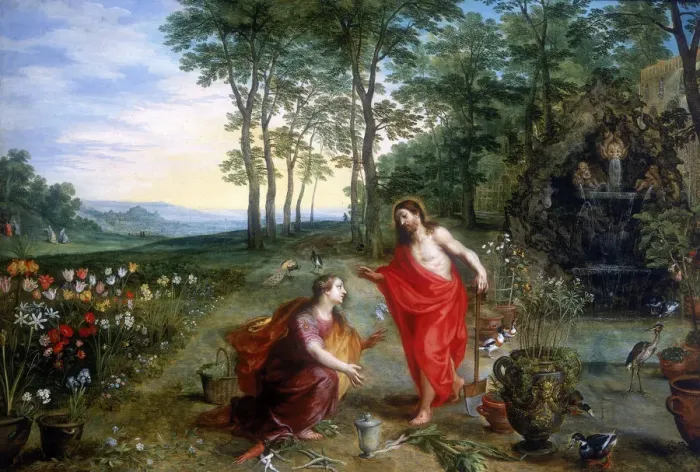 Framed Print : Noli me tangere ( Do Not Touch Me ), 17th century. Artist: Jan Breughel the Younger Framed Print : Noli me tangere ( Do Not Touch Me ), 17th century. Artist: Jan Breughel the Younger