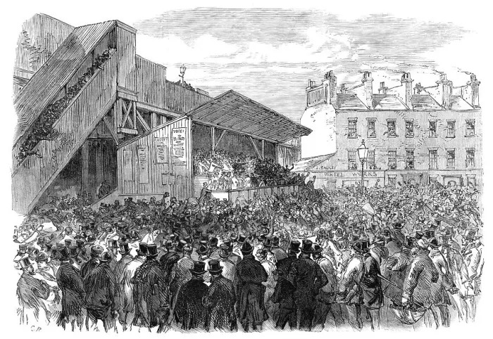 Framed Print : Nomination at the Southwark Election, 1870. Creator: C. R Framed Print : Nomination at the Southwark Election, 1870. Creator: C. R
