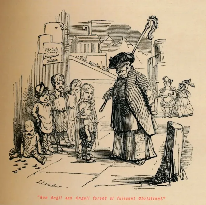 Framed Print : Non Angli sed Angeli forent si fuissent Christiani, c1860, (c1860). Artist: John Leech Framed Print : Non Angli sed Angeli forent si fuissent Christiani, c1860, (c1860). Artist: John Leech