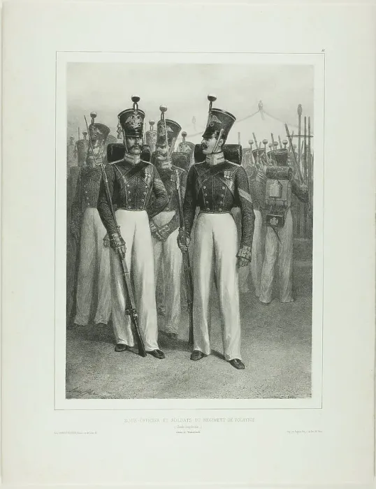 Framed Print : Non-Commissioned Officer and Soldiers of the Volhynie Regiment (Imperial Guard), Camp V... 1842–44. Creator: Auguste Raffet Framed Print : Non-Commissioned Officer and Soldiers of the Volhynie Regiment (Imperial Guard), Camp V... 1842–44. Creator: Auguste Raffet
