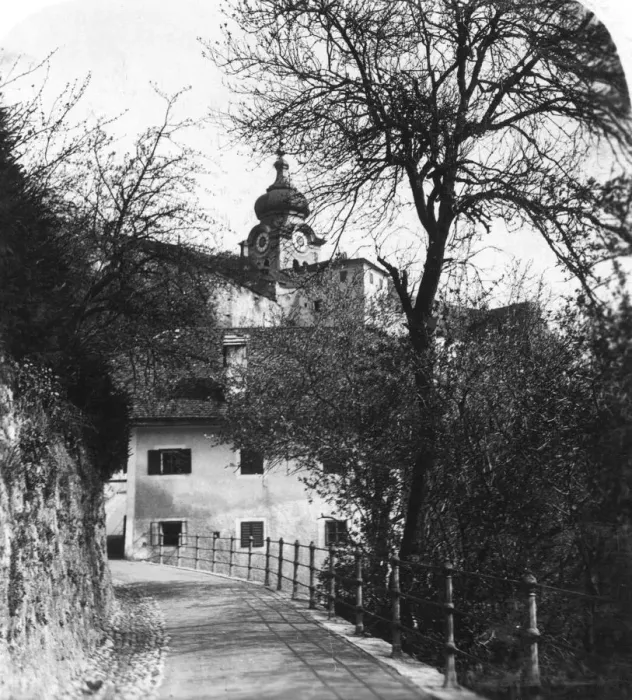 Framed Print : Nonnberg Abbey, Salzburg, Austria, c1900s. Artist: Wurthle & Sons Framed Print : Nonnberg Abbey, Salzburg, Austria, c1900s. Artist: Wurthle & Sons