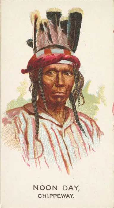 Framed Print : Noon Day, Chippeway, from the American Indian Chiefs series (N2) for Allen & Framed Print : Noon Day, Chippeway, from the American Indian Chiefs series (N2) for Allen &