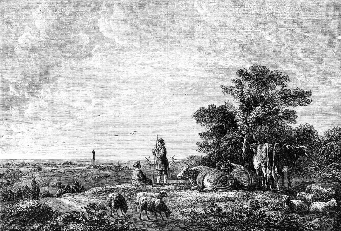Framed Print : Noon-Day Rest - painted by Cuyp, 1856. Creator: Unknown. Noon-Day Rest - painted by Cuyp, 1856. Creator: Unknown Framed Print : Noon-Day Rest - painted by Cuyp, 1856. Creator: Unknown. Noon-Day Rest - painted by Cuyp, 1856. Creator: Unknown