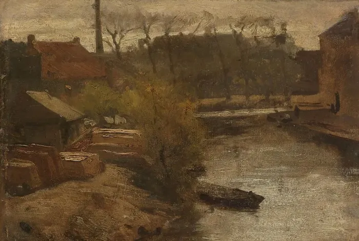 Framed Print : The Noord-West-Buitensingel in The Hague, c.1863. Creator: Matthijs Maris Framed Print : The Noord-West-Buitensingel in The Hague, c.1863. Creator: Matthijs Maris