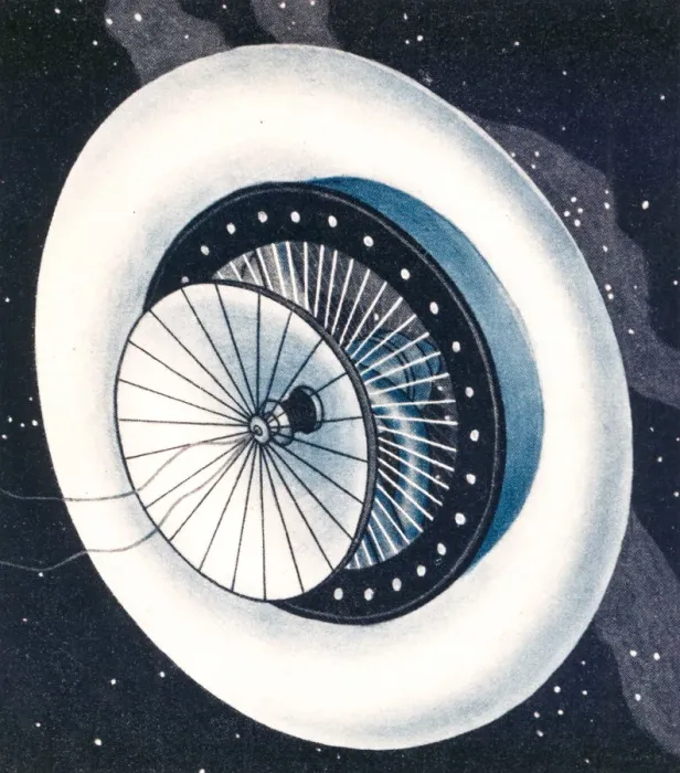 Framed Print : Noordungs Space Station Habitat Wheel, 1929. Creator: NASA Framed Print : Noordungs Space Station Habitat Wheel, 1929. Creator: NASA
