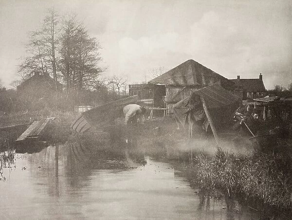 A Norfolk Boat-Yard, 1886. Creator: Peter Henry Emerson