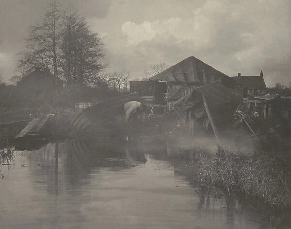 A Norfolk Boat-Yard, 1886. Creators: Dr Peter Henry Emerson, Thomas Frederick Goodall