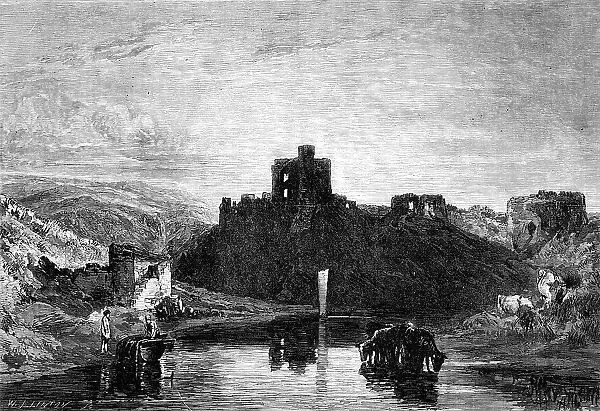 'Norham Castle', from the photographed edition of the 'Liber Studiorum', by J. M. W. Turner, 1864. Creator: W. J. Linton. 'Norham Castle', from the photographed edition of the 'Liber Studiorum', by J. M. W. Turner, 1864