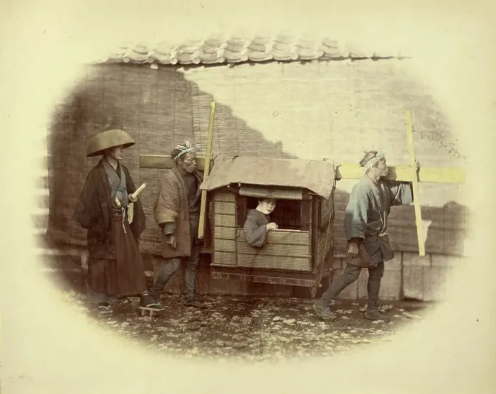Framed Print : Norimono or Sedan Chair, 1866-1867. Creator: Felice Beato Framed Print : Norimono or Sedan Chair, 1866-1867. Creator: Felice Beato