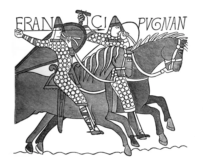 Framed Print : Norman knights, Bayeux Tapestry, c1070s, (1870) Framed Print : Norman knights, Bayeux Tapestry, c1070s, (1870)