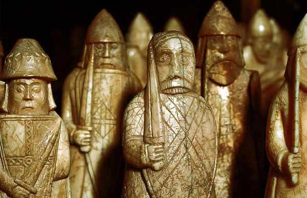 Norse chessmen, from a Viking hoard, Isle of Lewis, Scotland