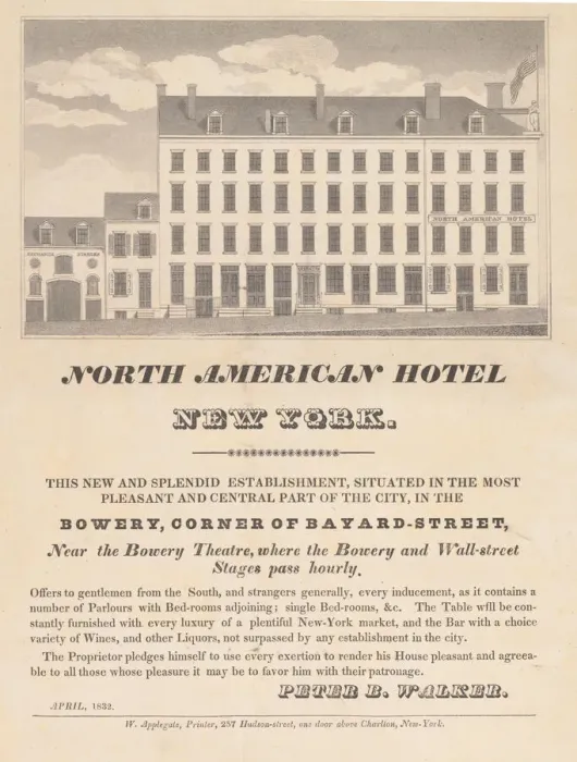 Framed Print : North American Hotel, New York, April 1832. Creator: Unknown Framed Print : North American Hotel, New York, April 1832. Creator: Unknown