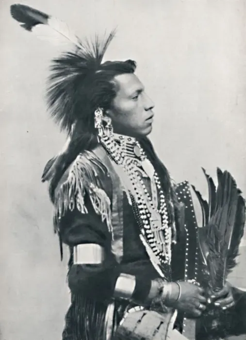 Framed Print : A North American Indian chief (profile), 1912 Framed Print : A North American Indian chief (profile), 1912