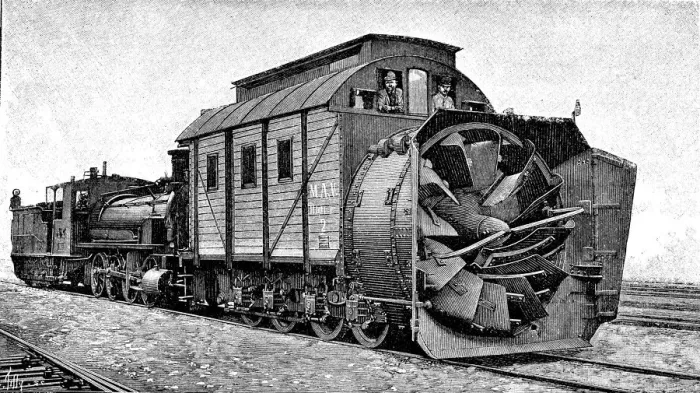 Framed Print : North-American rotary machine for clean-out the snow from railroad tracks, 1901 Framed Print : North-American rotary machine for clean-out the snow from railroad tracks, 1901