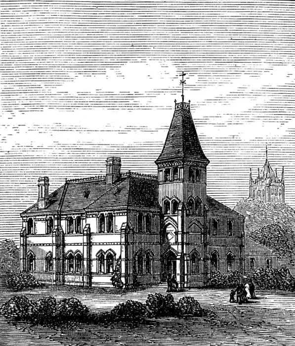 Framed Print : North Cambridgeshire Cottage Hospital, Wisbech, 1873. Creator: Unknown Framed Print : North Cambridgeshire Cottage Hospital, Wisbech, 1873. Creator: Unknown
