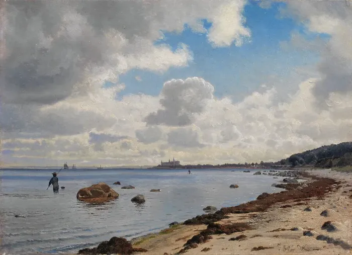 Framed Print : North coast of Zealand with a view of Kronborg, 1880. Creator: Vilhelm Kyhn Framed Print : North coast of Zealand with a view of Kronborg, 1880. Creator: Vilhelm Kyhn