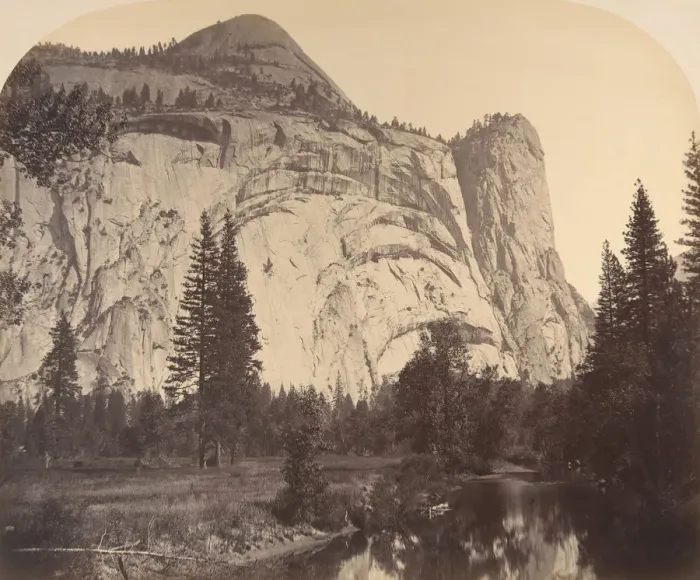 Framed Print : North Dome on left - Royal Arches - Washington Column, 1861, Yosemite Framed Print : North Dome on left - Royal Arches - Washington Column, 1861, Yosemite