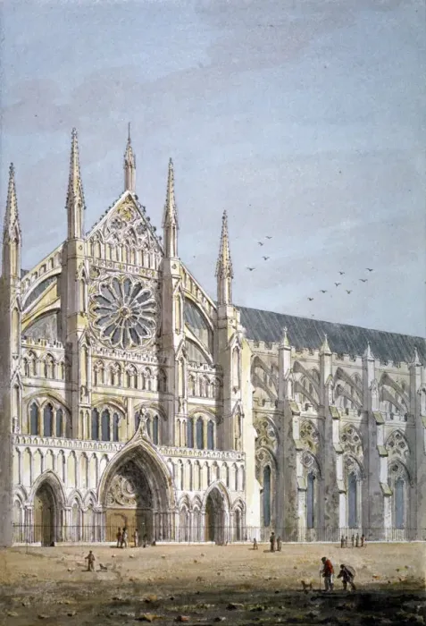 Framed Print : North door of Westminster Abbey, London, c1810. Artist Framed Print : North door of Westminster Abbey, London, c1810. Artist