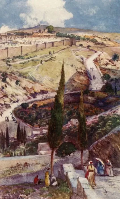 Framed Print : The North-East End of Jerusalem and Mizpah from the Mount of Olives, 1902. Creator Framed Print : The North-East End of Jerusalem and Mizpah from the Mount of Olives, 1902. Creator