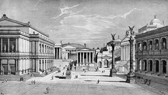 Framed Print : North and east sides of the Forum, Rome, (1902). Artist: C Hulsen Framed Print : North and east sides of the Forum, Rome, (1902). Artist: C Hulsen