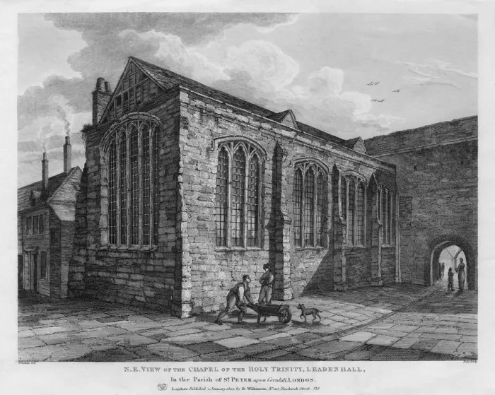 Framed Print : North-east view of the Chapel of the Holy Trinity, Leadenhall, London, 1825. Artist: Thomas Dale