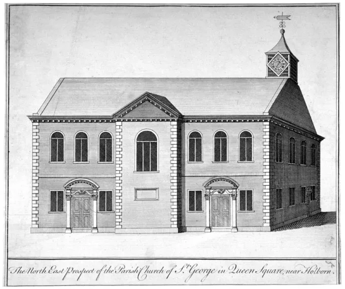 Framed Print : North-east view of the Church of St George the Martyr, Queen Street, Holborn, London, c1810 Framed Print : North-east view of the Church of St George the Martyr, Queen Street, Holborn, London, c1810