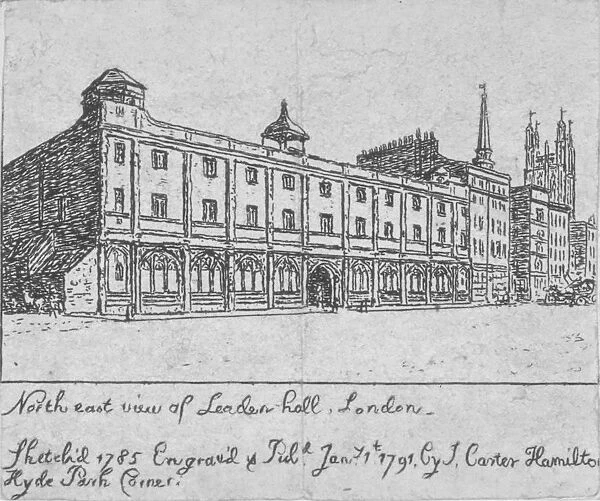 North-east view of Leadenhall, City of London, 1791. Artist: John Carter