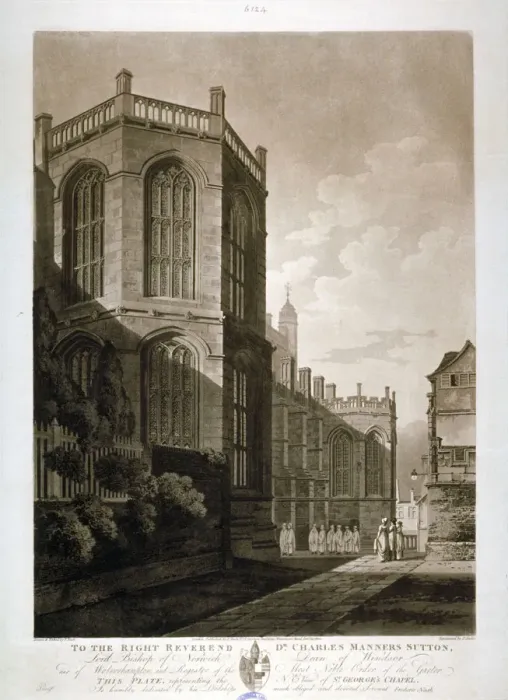 Framed Print : North-east view of St Georges Chapel, Windsor Castle, Berkshire, 1804. Artist: J Jeakes Framed Print : North-east view of St Georges Chapel, Windsor Castle, Berkshire, 1804. Artist: J Jeakes