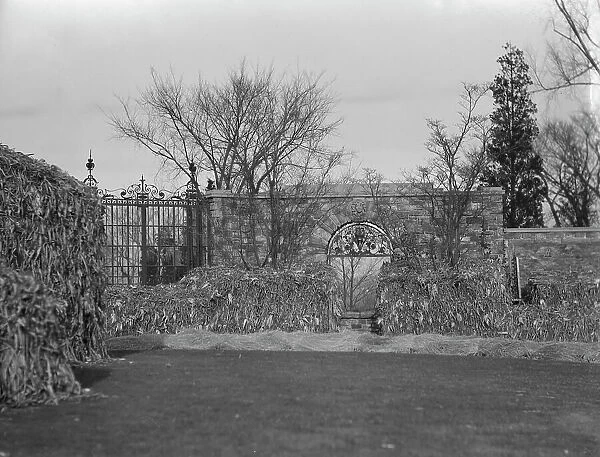 North gateway to the forecourt of the gardens at Kijkuit, John D Rockefeller's estate... c1916-1918 Creator: Arnold Genthe