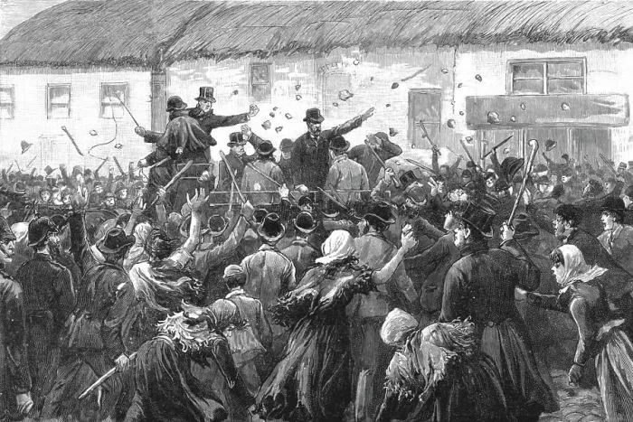 Framed Print : The North Kilkenny Election--Mr. Parnell Mobbed Whist Leaving Castlecomer, 1890. Creator: Unknown Framed Print : The North Kilkenny Election--Mr. Parnell Mobbed Whist Leaving Castlecomer, 1890. Creator: Unknown