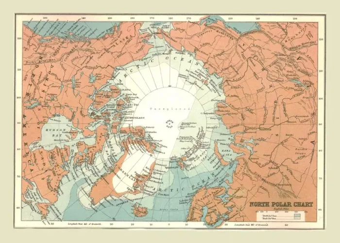 Framed Print : North Polar Chart, 1902. Creator: Unknown Framed Print : North Polar Chart, 1902. Creator: Unknown