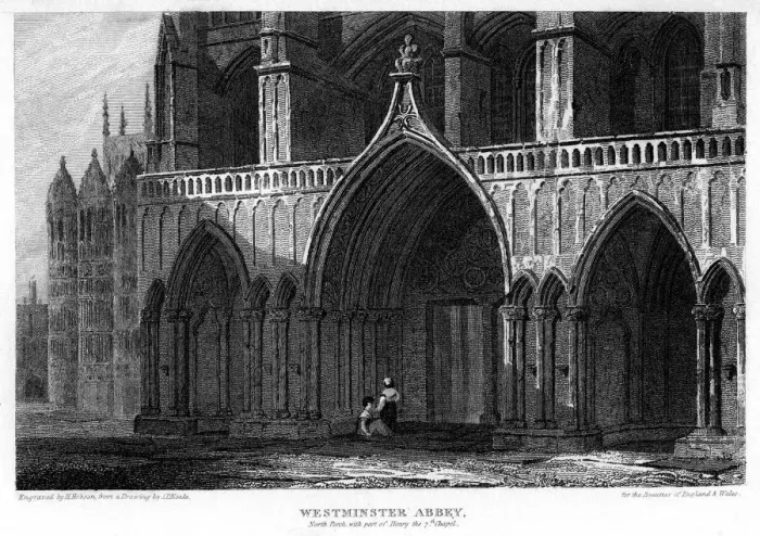 Framed Print : North porch with part of the Henry VII Chapel, Westminster Abbey, London, 1815. Artist: H Hobson Framed Print : North porch with part of the Henry VII Chapel, Westminster Abbey, London, 1815. Artist: H Hobson