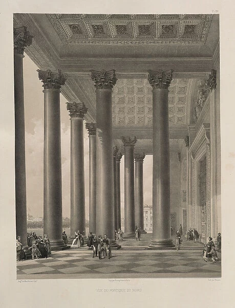 The north portal of the Saint Isaacs Cathedral (From: The Construction of the Saint Isaacs Cathedral), 1845. Artist: Montferrand, Auguste, de (1786-1858)