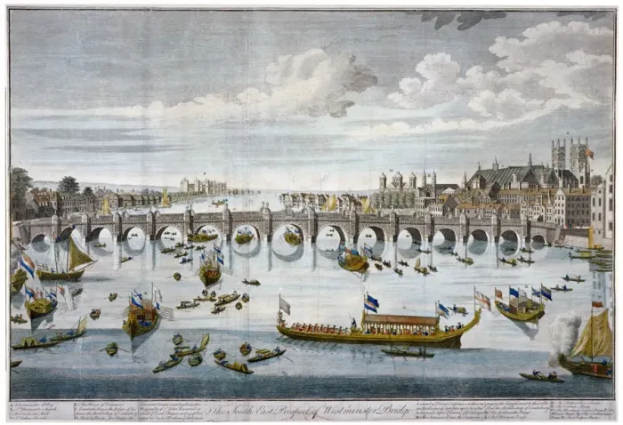 Framed Print : North prospect of Westminster Bridge, London, c1750 Framed Print : North prospect of Westminster Bridge, London, c1750