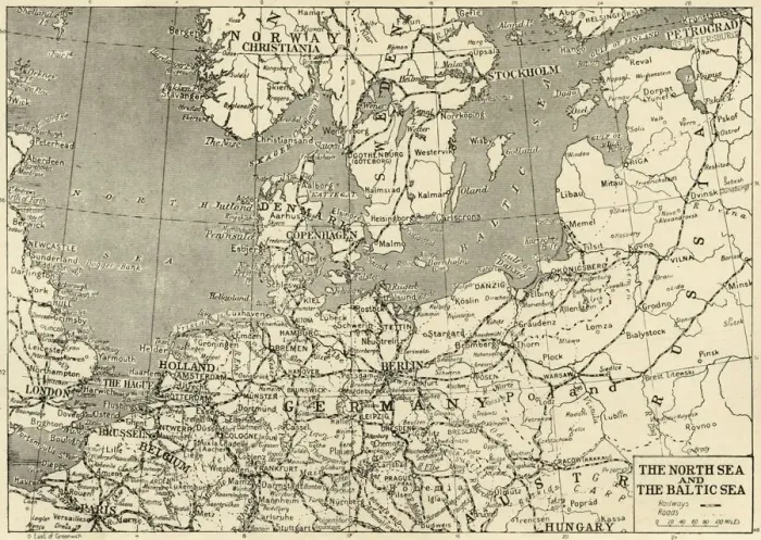 Framed Print : The North Sea and The Baltic Sea, 1915. Creator: Unknown Framed Print : The North Sea and The Baltic Sea, 1915. Creator: Unknown