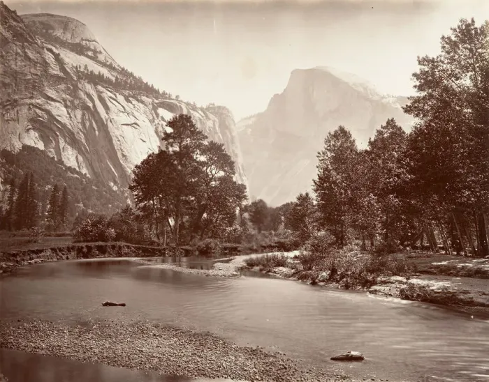 Framed Print : North and South Dome, Yosemite, ca. 1872, printed ca. 1876 Framed Print : North and South Dome, Yosemite, ca. 1872, printed ca. 1876