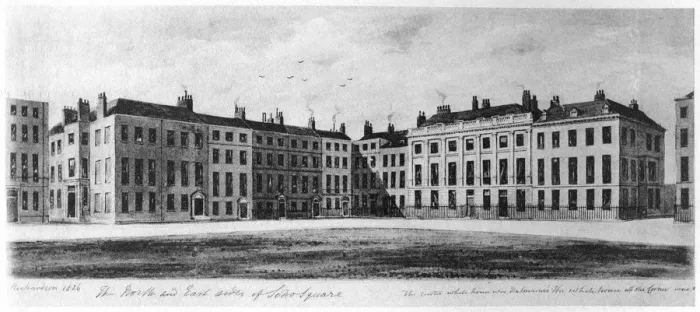 Framed Print : The north and south sides of Soho Square, London, 1826 (1907) Framed Print : The north and south sides of Soho Square, London, 1826 (1907)
