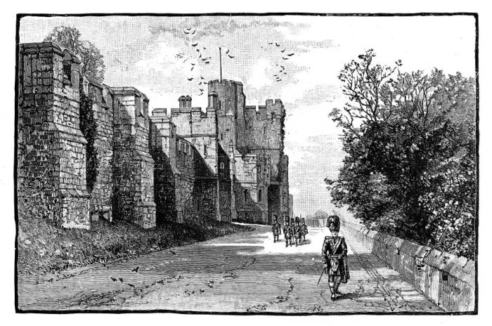 Framed Print : North Terrace and Wykeham Tower, Windsor Castle, c1888 Framed Print : North Terrace and Wykeham Tower, Windsor Castle, c1888