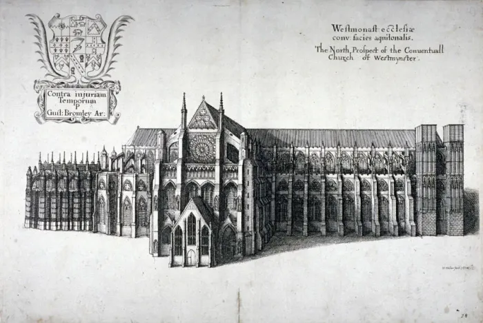 Framed Print : North view of Westminster Abbey, London, 1654. Artist: Wenceslaus Hollar Framed Print : North view of Westminster Abbey, London, 1654. Artist: Wenceslaus Hollar