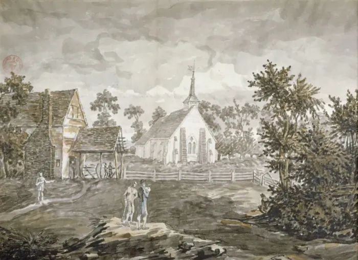 Framed Print : North-west view of the church of St Mary, Norwood, Middlesex, 1795 Framed Print : North-west view of the church of St Mary, Norwood, Middlesex, 1795