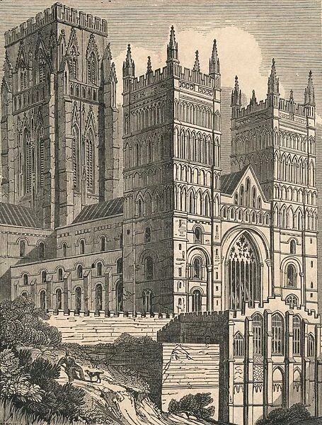 North-West View of Durham Cathedral, c1843. Creator: J Jackson